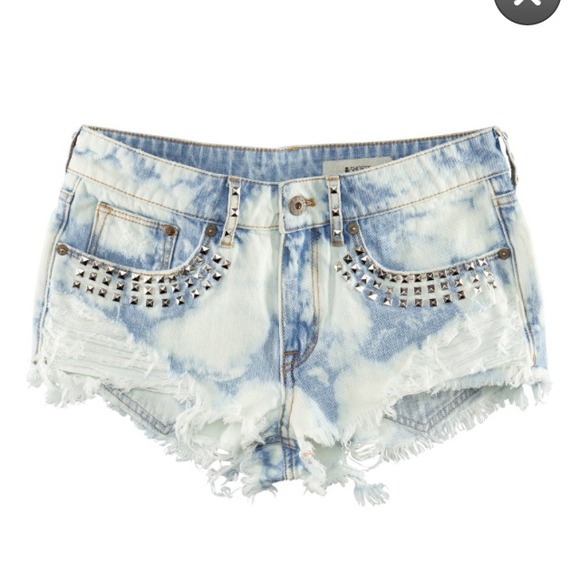 Destroyed studded denim shorts. NO TRADES !!!