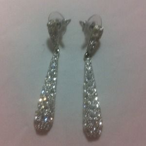 ****SOLD**** Diamond" tear drop earrings