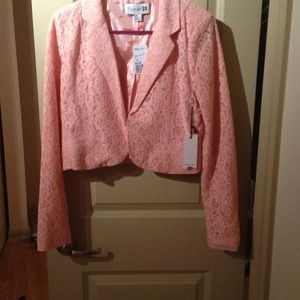 Forever 21 lace blazer peach medium NEW
