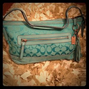 Authentic coach turquoise bag