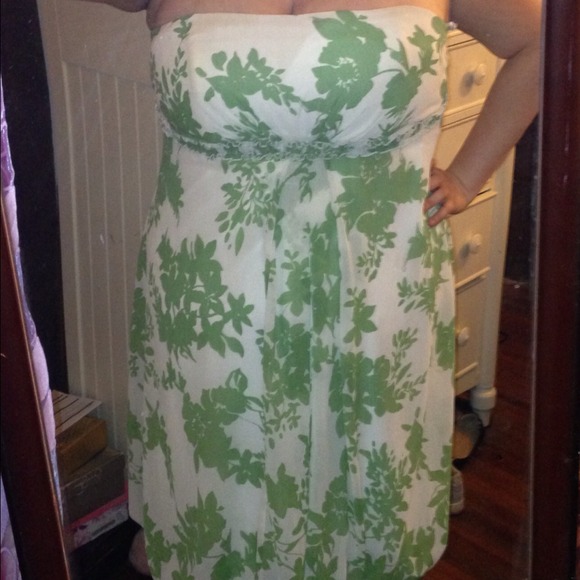 Reserved - Green and white formal dress