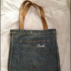 | Small Denim Shoulder Tote Bag |