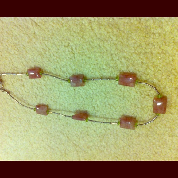 Multiple pink stone necklace