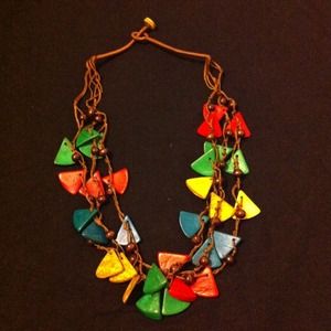 Colorful coconut cell necklace