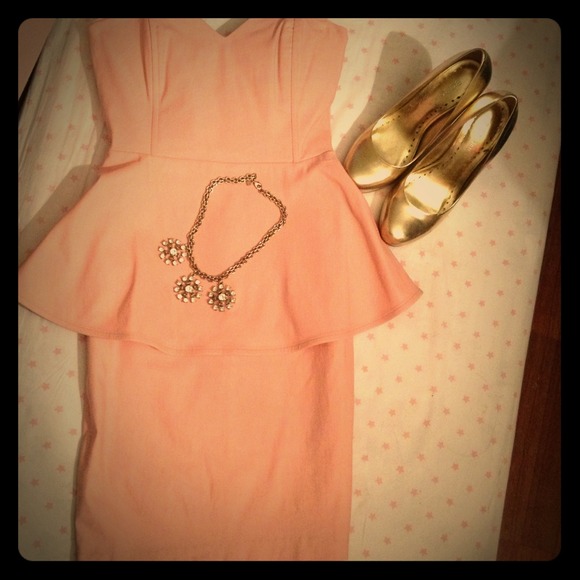 Blush strapless dress