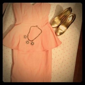 Blush strapless dress