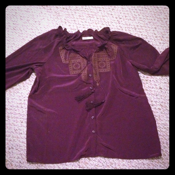 Deep purple old navy top with gold detail