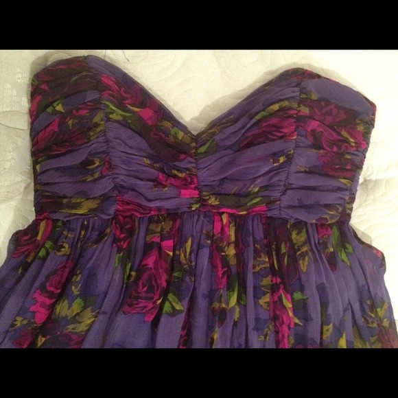 Betsey Johnson chiffon strapless dress! - Picture 2 of 4