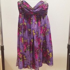 Betsey Johnson chiffon strapless dress!