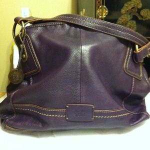 the SAK purple leather purse