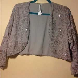 Fancy sequence tan sweater