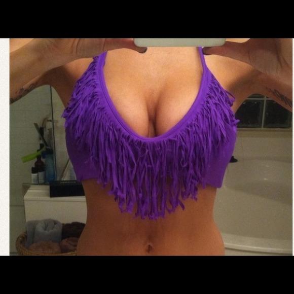 Traded! Purple fringe bikini- for blondebaby