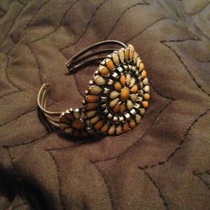 Tan & Gray metal bracelet ...