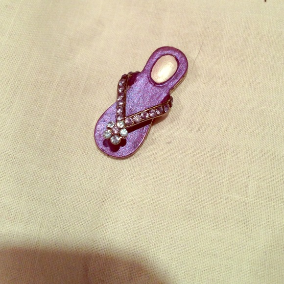 Purple flip flop necklace pendant.
