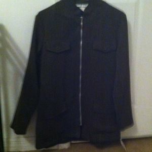 Brown navy  long slives sweater