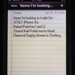 Items I'm looking to trade for: