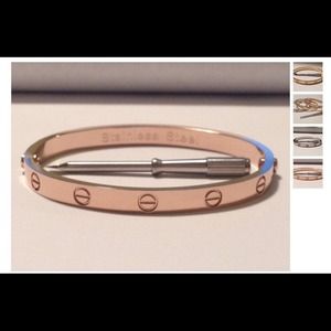 Designer Inspired Rose Gold Screw LOVE Bangle