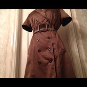 Vintage Day Dress in Chocolate ABG designer Medium