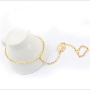 Stylish Leaf Ring Chain Bracelet