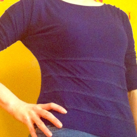 Limited navy top with lace accent