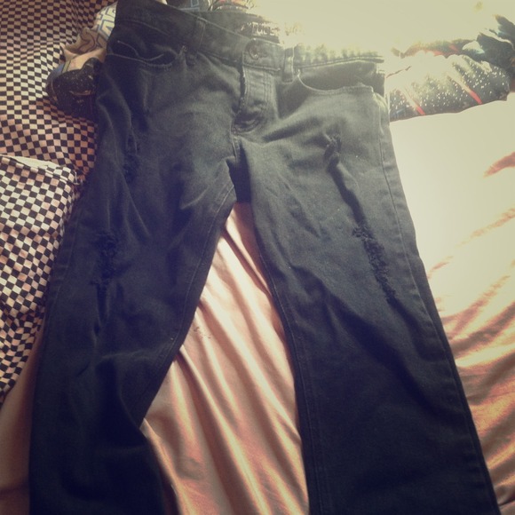 SOLD! Rude Pre-Ripped Black Skinny Jeans