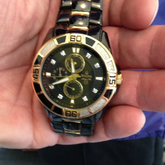 Men's Bulova Diamond Marine Watch Authentic