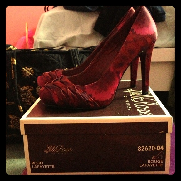 Red Floral Dressy Shoes