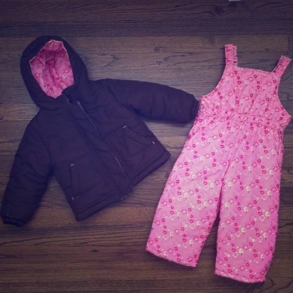 Toddler Girl's Bubble Coat & Matching Snowsuit. 2t