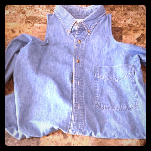 Urban Renewal Cold Shoulder Denim Shirt