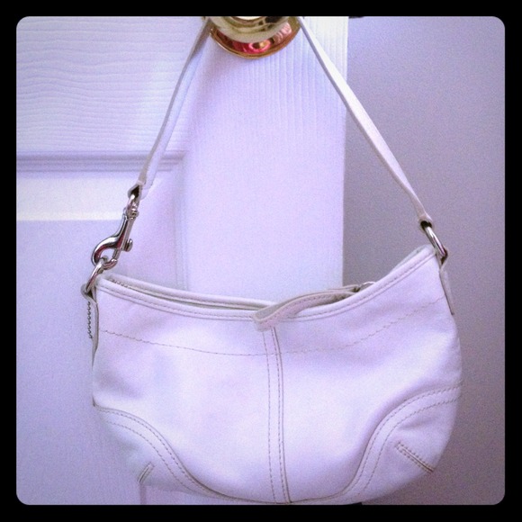 COACH White leather hobo
