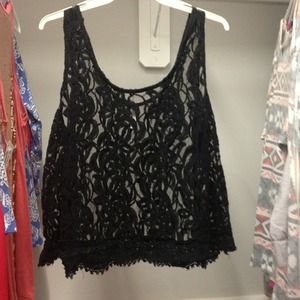 Black Lace Crop Top