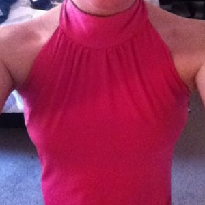 Pink, polyester/spandex dress