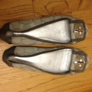 Silver coach flats size 6.5 barely worn