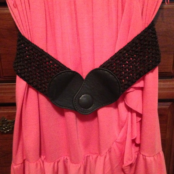 Peach Strapless Ruffle Dress - Picture 4 of 4