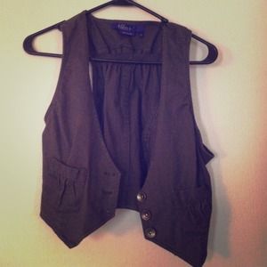Dark gray vest.