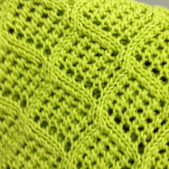 LOFT chartreuse crochet sweater - Picture 2 of 3