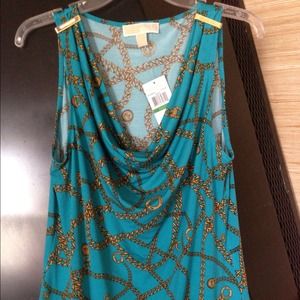 Tile blue Michael Kors Top NWT