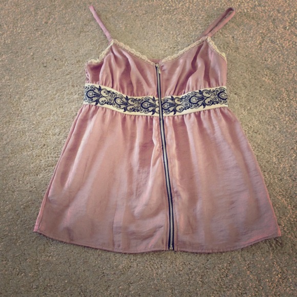 SOLD!Princess Pink Lace and Zipper Top!