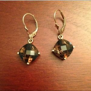 14K Smokey Quartz Earring
