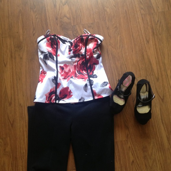 A floral pattern bustier