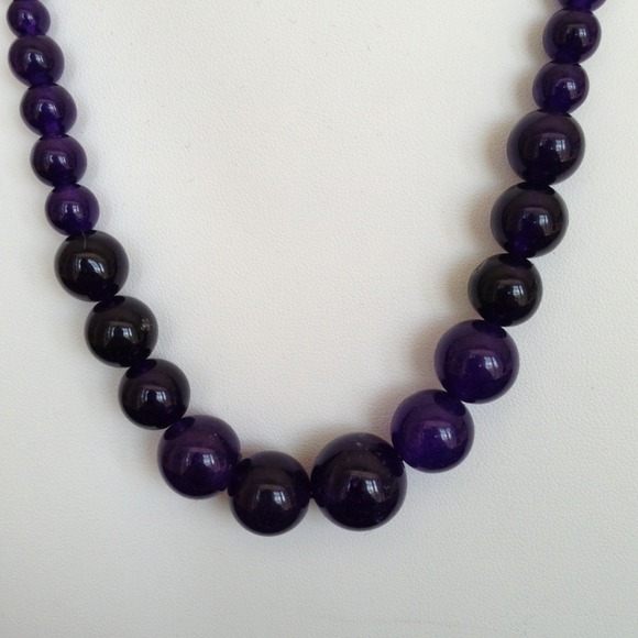 Dark Purple JADE Necklace, Bracelet Set - Picture 3 of 4