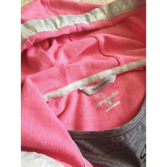 ❗SOLD❗Pink Zip-Up Hoodie with Thumb Loops - Picture 2 of 4