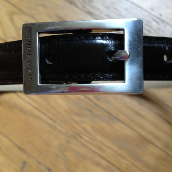 Nine West black leather belt