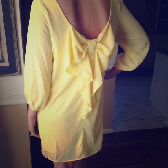 Yellow bow back dress