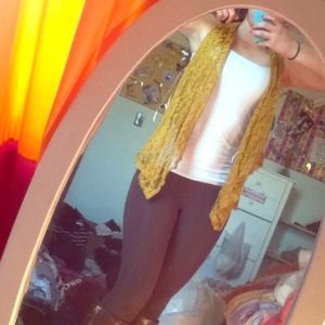 Mustard color Lace vest/cardigan