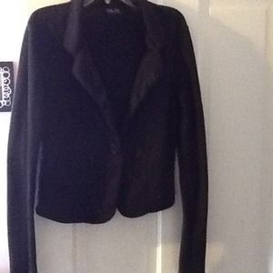 Black suit cardigan jacket