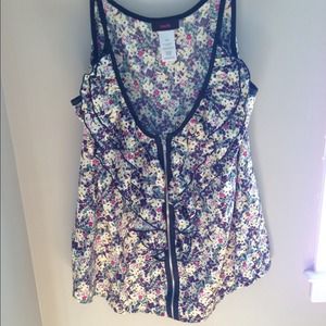 ❎❎reserved❎❎ Zipper Floral Tank Top