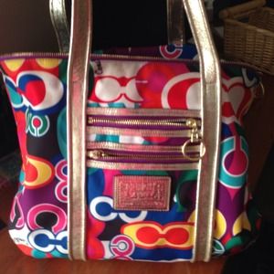Coach poppy duffle purse