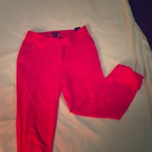 Bright pink orange pants!