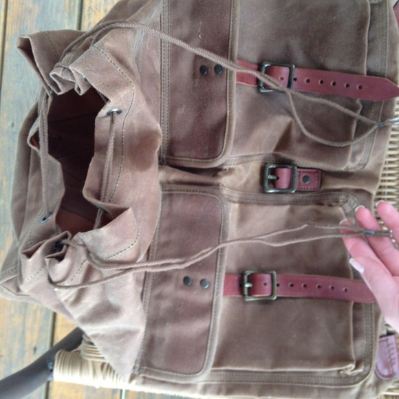 ✂PRICE CUT✂Vintage J. Crew Backpack Canvas&Leather main image 4